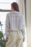 Striped Drawstring Waist Shirt