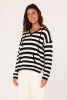 Striped Knit Hoodie