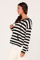 Striped Knit Hoodie