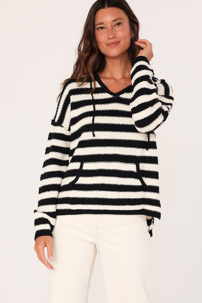 Striped Knit Hoodie