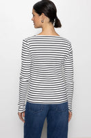 Striped Long Sleeve Boatneck Top