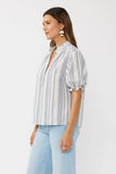 Striped Puff Sleeve Top
