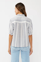 Striped Puff Sleeve Top