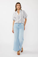 Striped Puff Sleeve Top