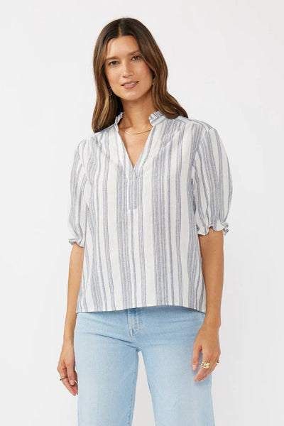 Striped Puff Sleeve Top