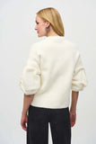 Sweater Knit Puff Sleeve Jacket