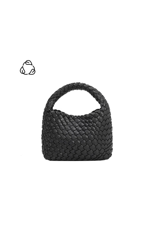 Sylvie Woven Top Handle Bag Black