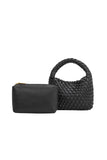 Sylvie Woven Top Handle Bag Black