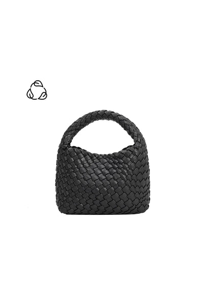 Sylvie Woven Top Handle Bag Black