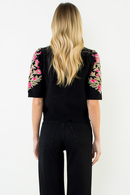 Pink Florals Pattern Sweater