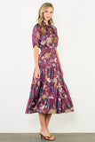 Tassel Floral Tiered Midi Dress