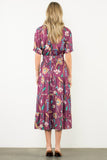 Tassel Floral Tiered Midi Dress