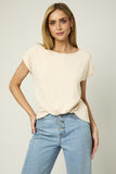 Taupe Front Knot Top