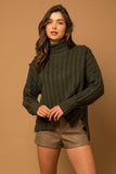 Textured Rib Turtleneck Sweater