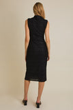 Textured Sparkle Mock Neck Dress