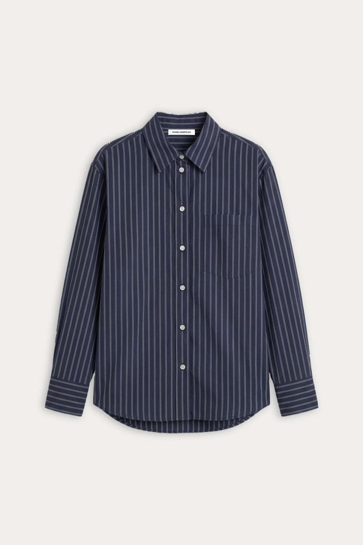 The Poplin Easy Shirt Navy Stripe