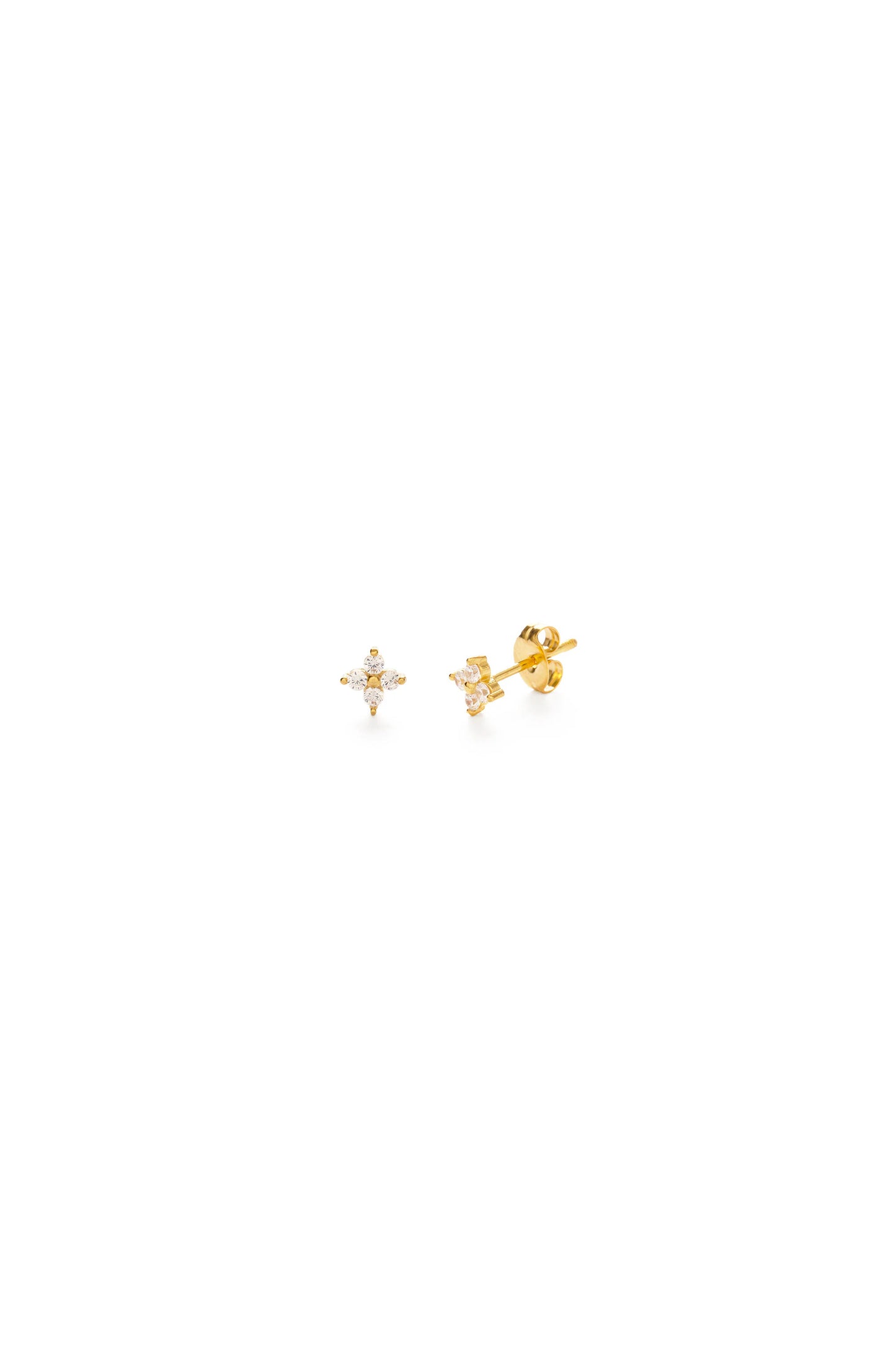 Tiny Crystal Flower Studs