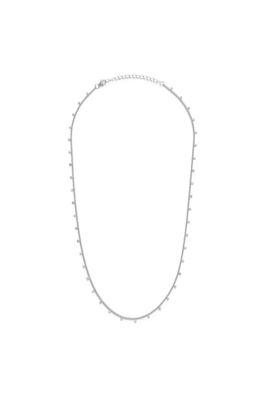Tiny Dot Chain Necklace Silver