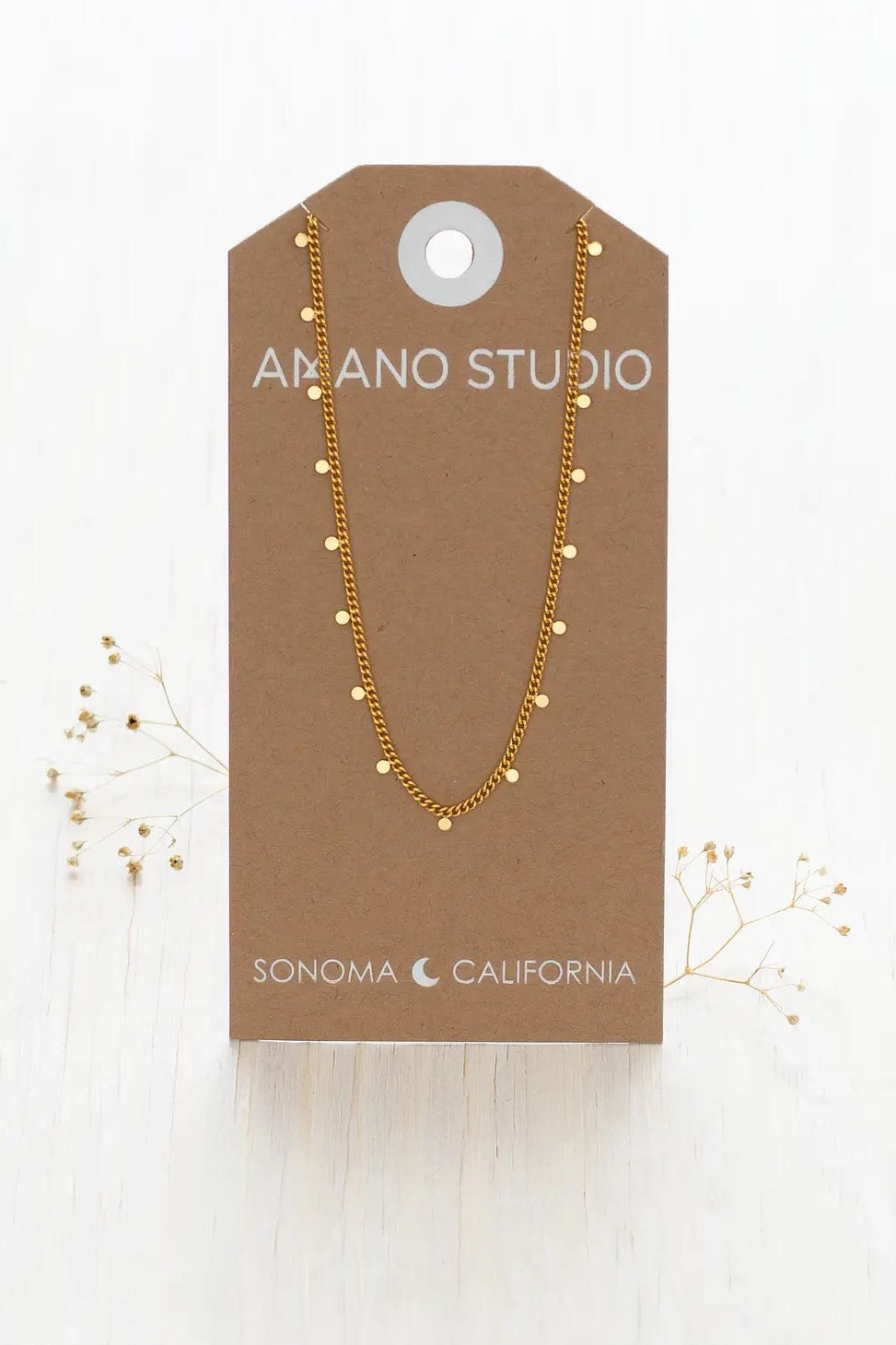 Tiny Dot Chain Necklace Gold