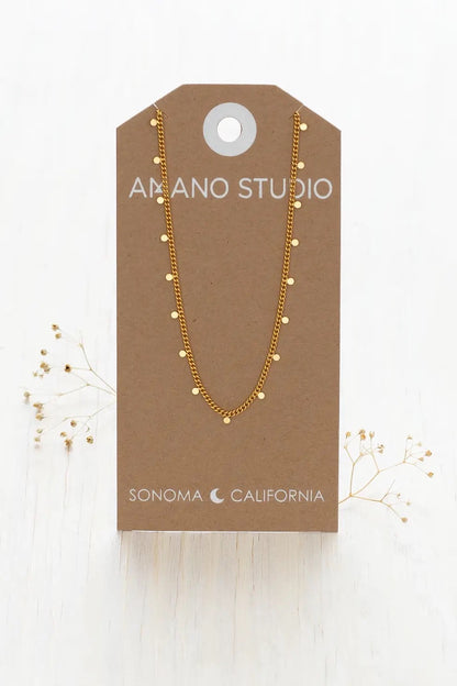 Tiny Dot Chain Necklace Gold