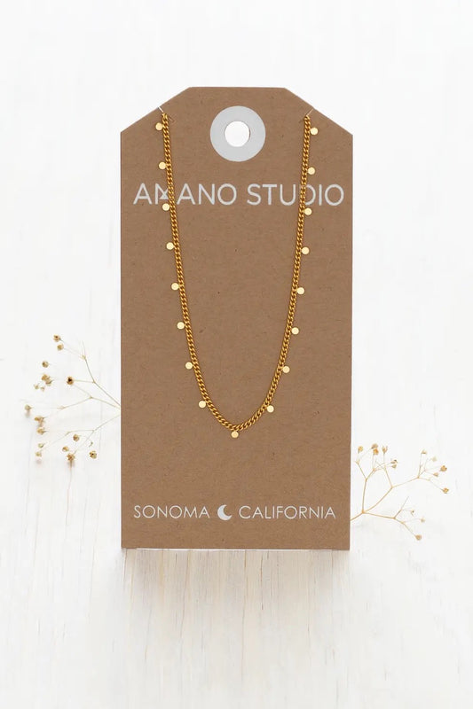 Tiny Dot Chain Necklace Gold