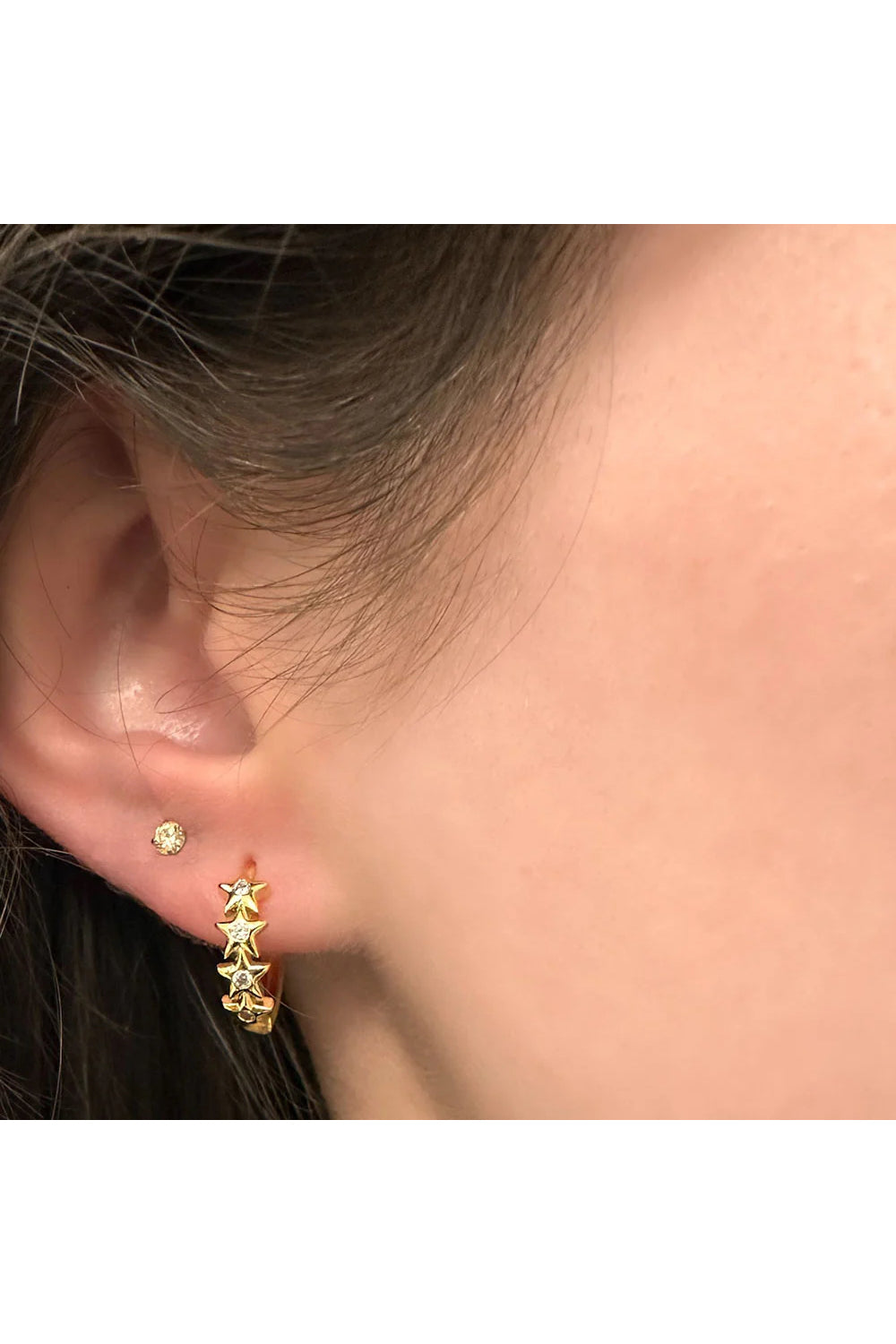 Tiny Stars 12mm Huggie Hoop