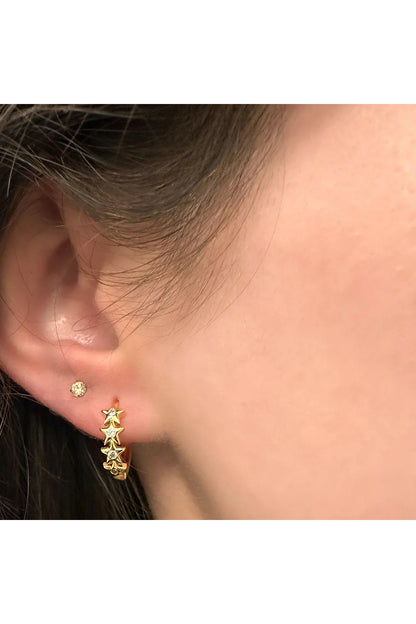 Tiny Stars 12mm Huggie Hoop