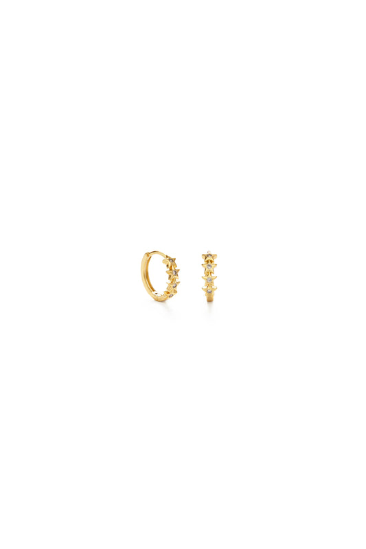 Tiny Stars 12mm Huggie Hoop