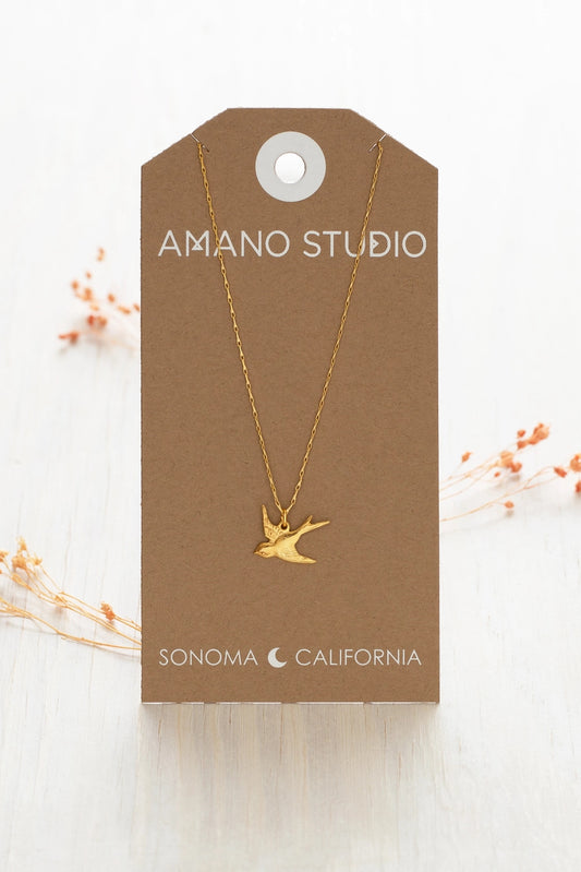 Tiny Swallow Bird Necklace