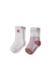 Toddler Color Block Sock Set Dusty Rose Multi
