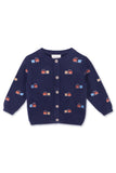 Train Embroidered Baby Cardigan