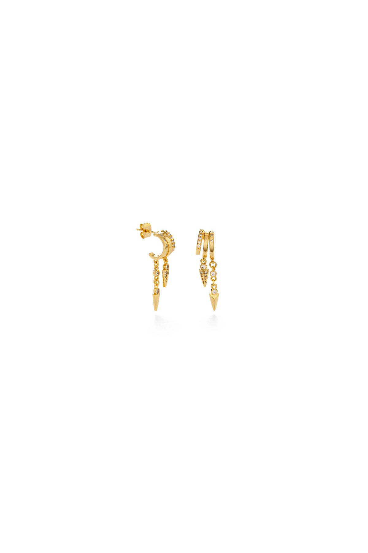 Triple Hoop Arrow Earring Stack