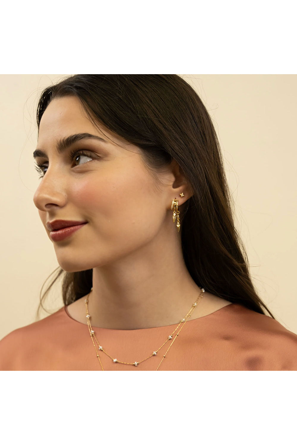 Triple Hoop Arrow Earring Stack