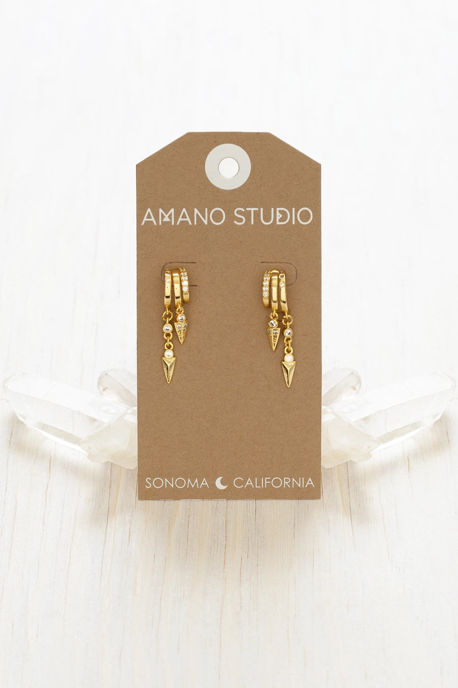 Triple Hoop Arrow Earring Stack