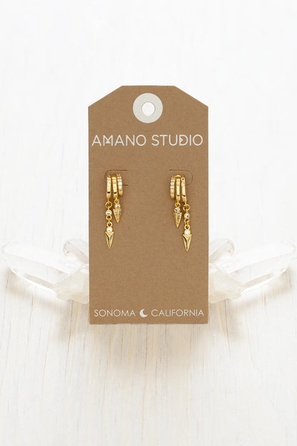 Triple Hoop Arrow Earring Stack