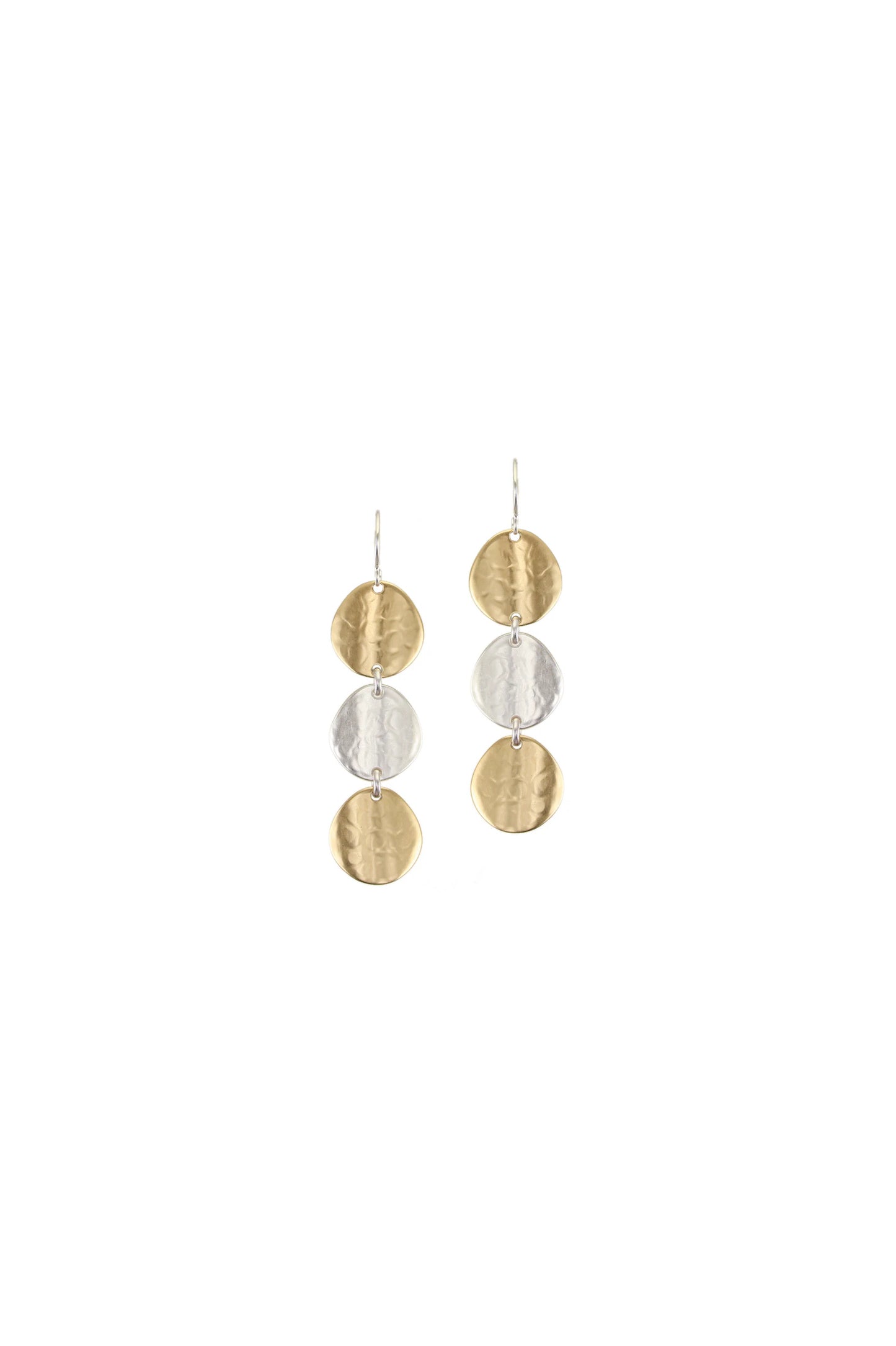 Triple Linked Organic Polka Dots Earrings