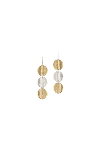 Triple Linked Organic Polka Dots Earrings