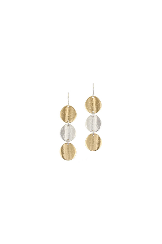 Triple Linked Organic Polka Dots Earrings