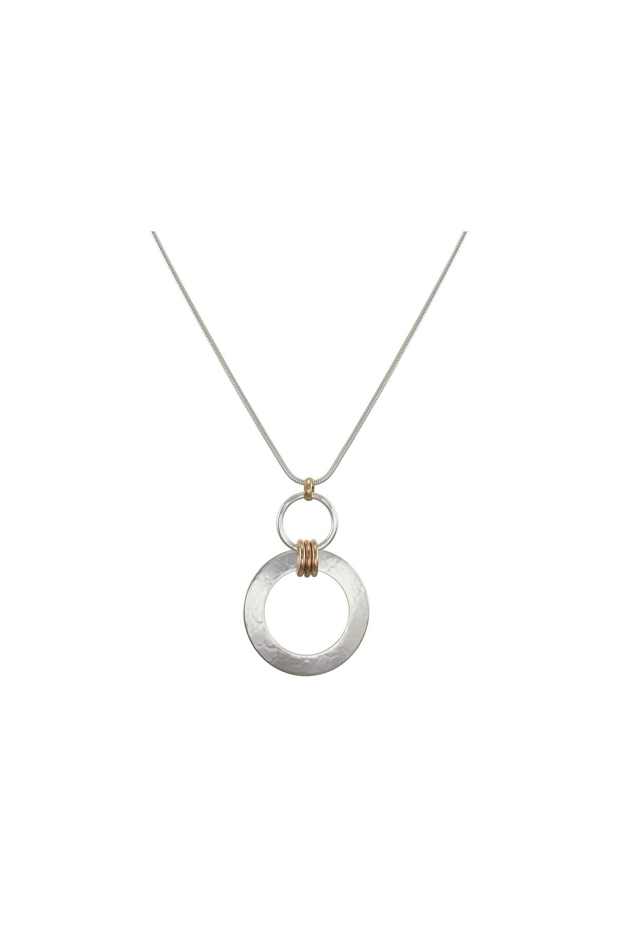 Triple Linked Rings Long Necklace