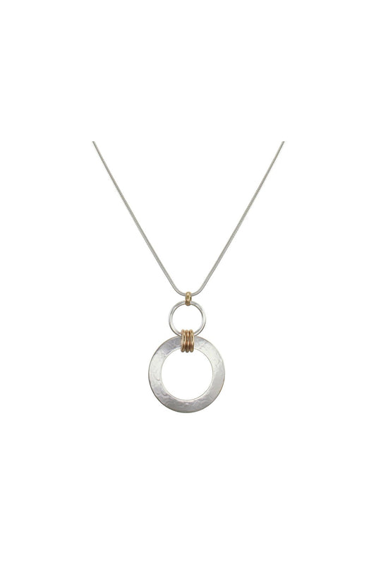 Triple Linked Rings Long Necklace