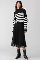 Tulle Pleated Midi Skirt