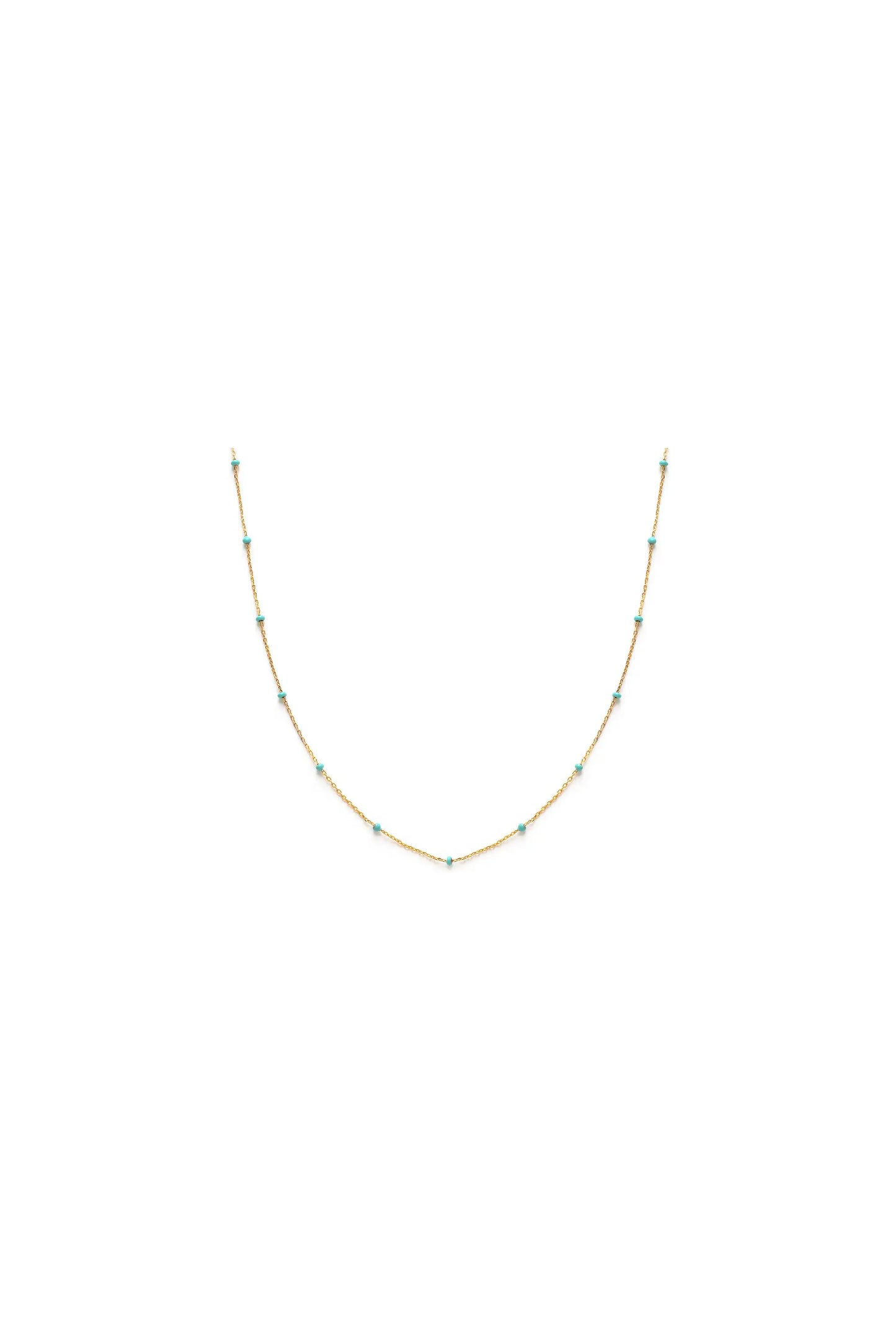 Enamel Chain Necklace Turquoise