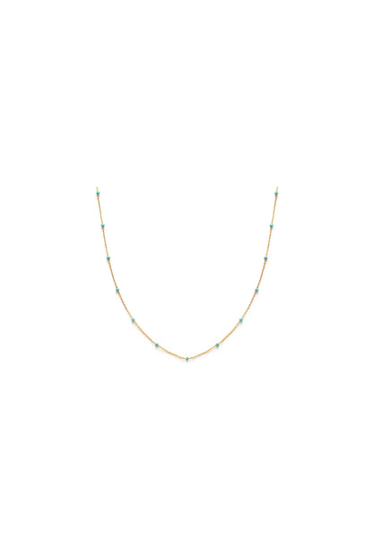Enamel Chain Necklace Turquoise