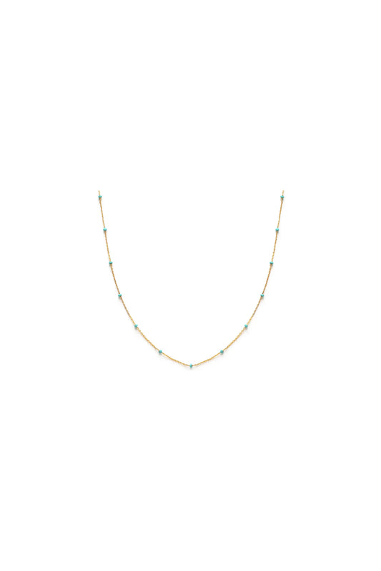 Enamel Chain Necklace Turquoise