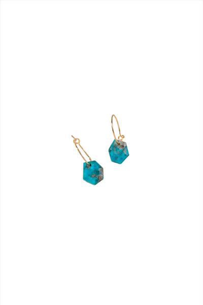 Turquoise Geometry Mini Hoops