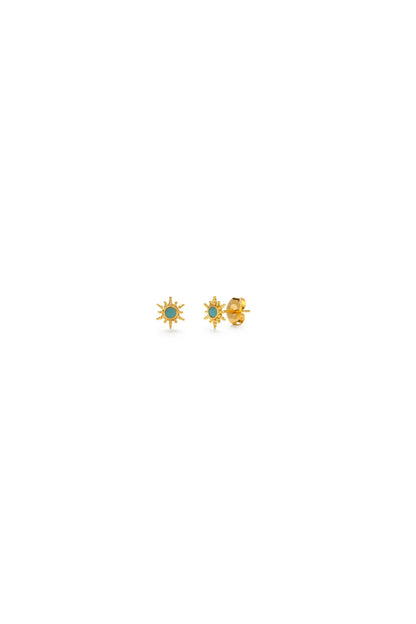 Turquoise Starburst Stud Earrings