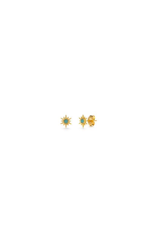 Turquoise Starburst Stud Earrings