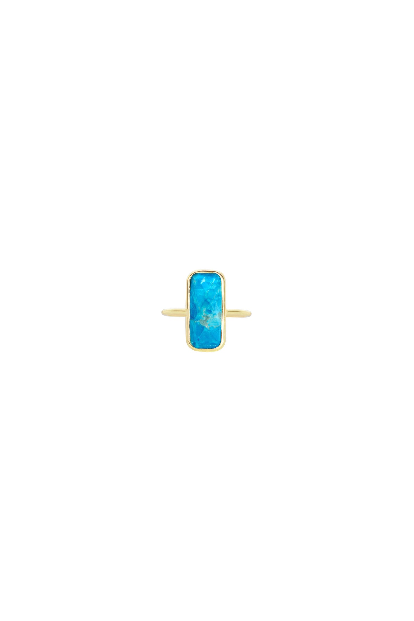 Turquoise & Gemstone Rectangle Ring