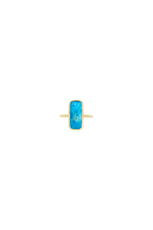Turquoise & Gemstone Rectangle Ring