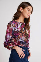 Twilight Fleur Smocked Neck Top